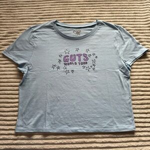Olivia Rodrigo Guts World Tour Short Sleeve Graphic Baby Tee NEW WITHOUT TAGS